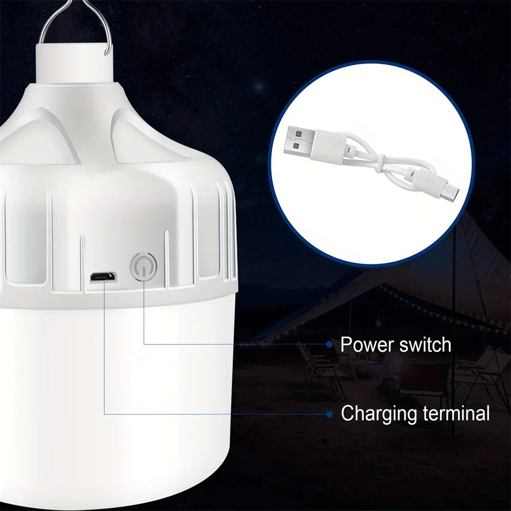 USB Rechargeable LED Camping Bulb Portable Emergency Tent Hanging Light