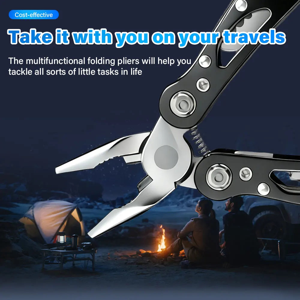 Folding Multi Tool Pliers Portable Outdoor Repair Survival Utility Tool