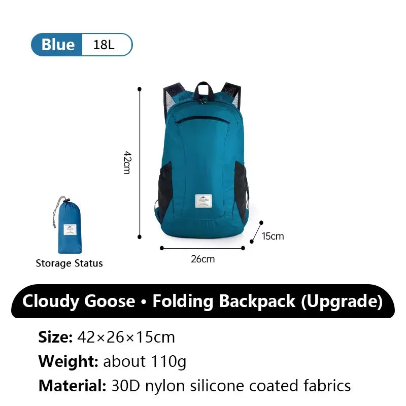 Cloudy Goose 18L 22L Waterproof Folding Hiking Backpack