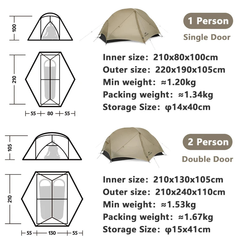 Mongar 2 UL Waterproof Ultralight Backpacking Camping Tent Shelter