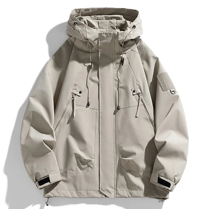 Men Hooded Waterproof Windbreaker Softshell Cargo Hiking Bomber Jacket