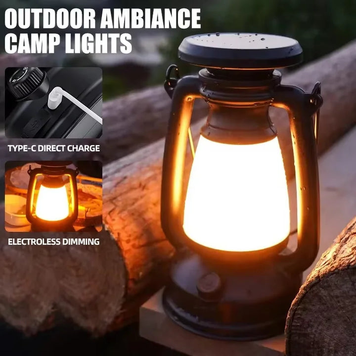 Retro Horse LED Table Lamp Charging Camping Atmosphere Lantern Light
