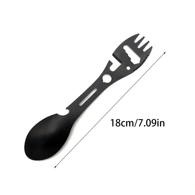 5-in-1 Stainless Steel Camping Survival EDC Tool Fork Knife