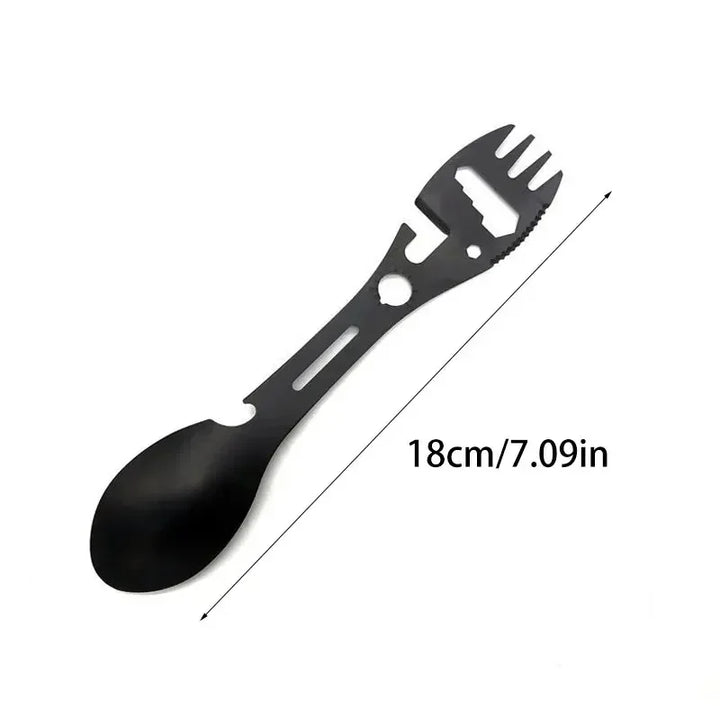 5-in-1 Stainless Steel Camping Survival EDC Tool Fork Knife