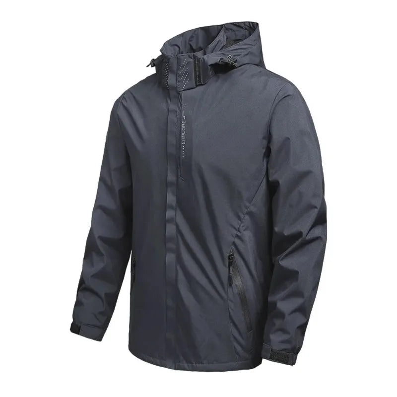 Men Waterproof Lightweight Raincoat Hooded Cycling Hiking Windproof Jacket
