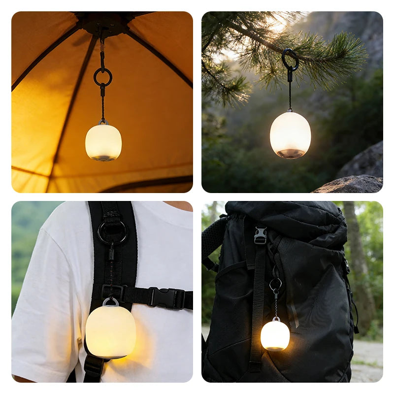 Mini Egg Shaped Rechargeable LED Camping Lantern Silicone Ambience Light