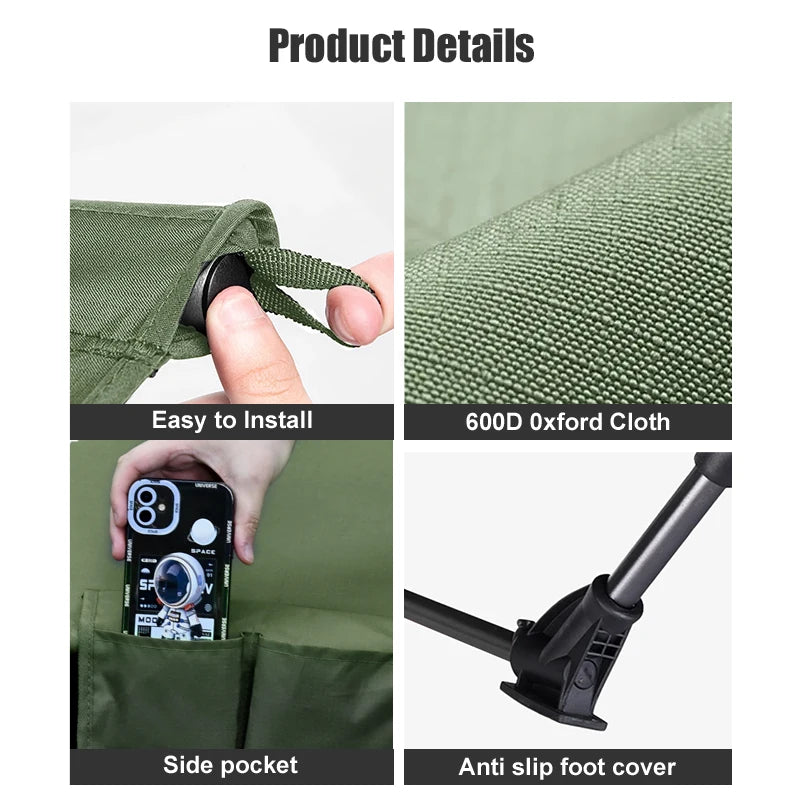 Portable Folding Camping Cot Ultralight Compact Travel Sleeping Bed