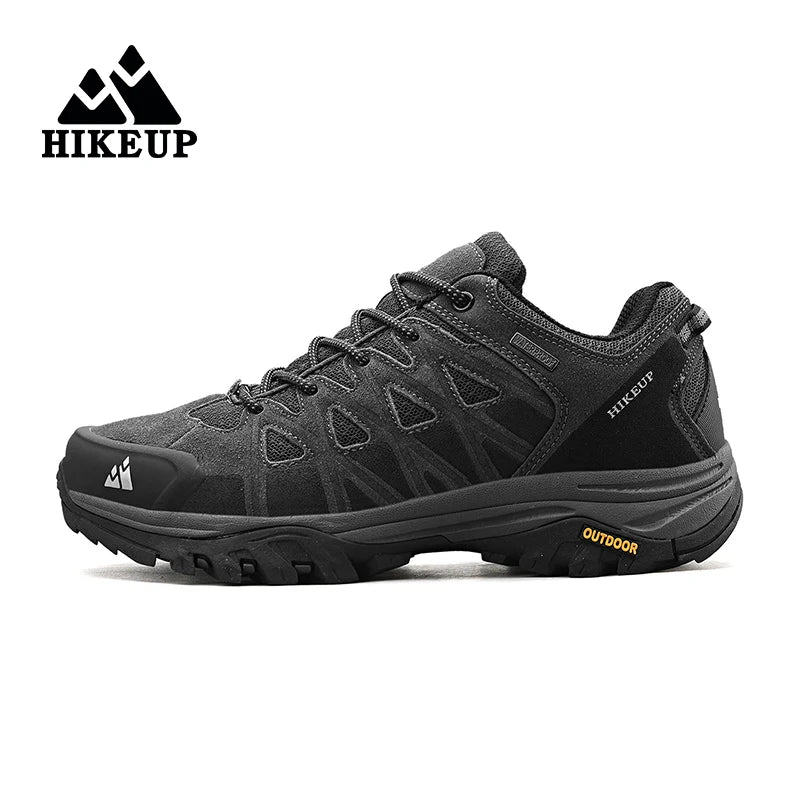 Men Hiking Shoes Breathable Lace Up Cushioning Outdoor Sneakers