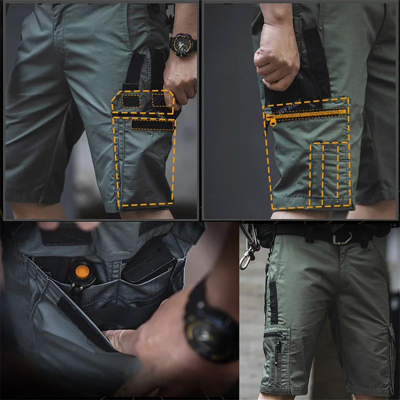 Men Tactical Camouflage Cargo Shorts Quick Dry Multi Pocket