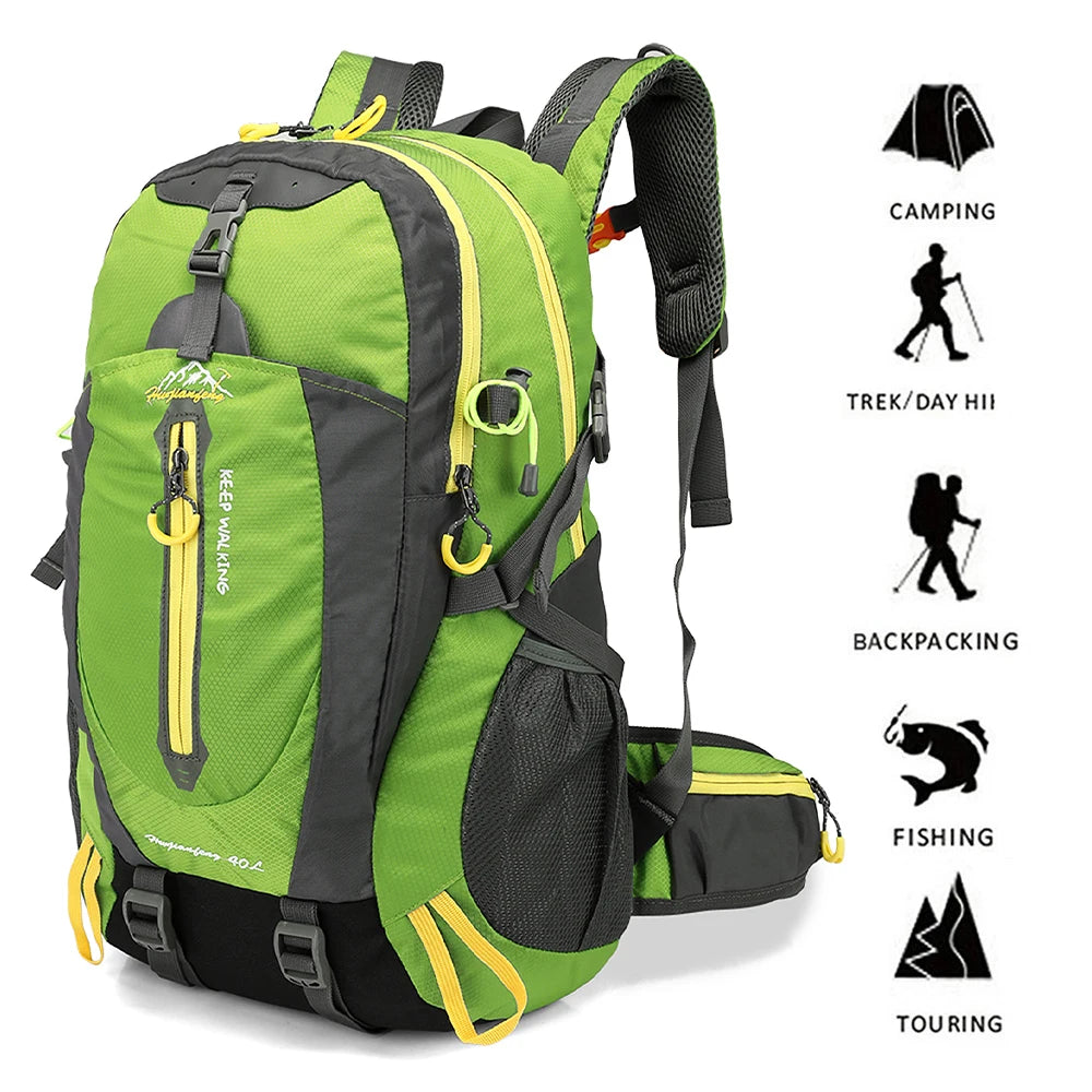 40L Water Resistant Hiking Travel Camping Laptop Daypack Backpack