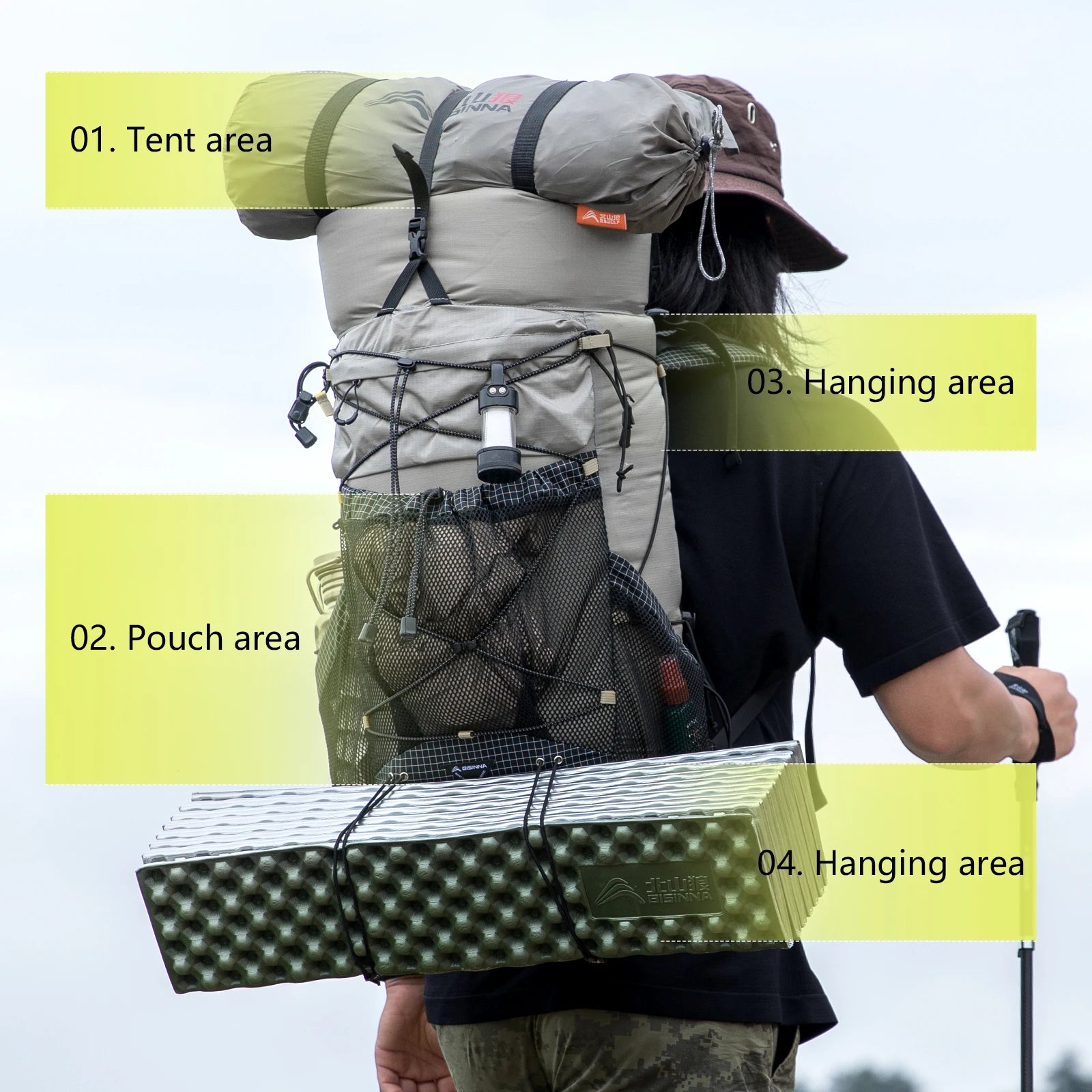 Ultralight 25+10L Camping Backpack Hiking Travel Climbing Outdoor Bag