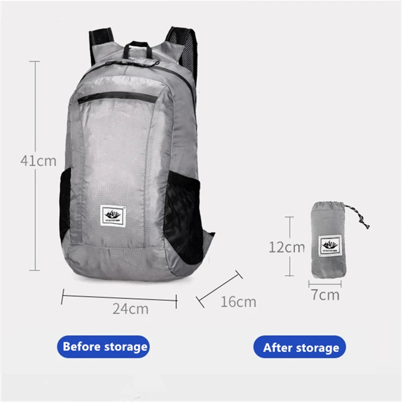 Ultra Light Outdoor Hiking Backpack Convenient Storage Bag Waterproof and Foldable Backpack Storage Bag