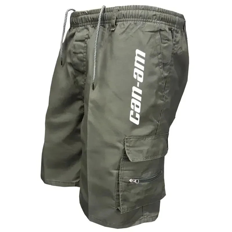 Men Quick Dry Cargo Bike Shorts Elastic Waist Multi Pocket