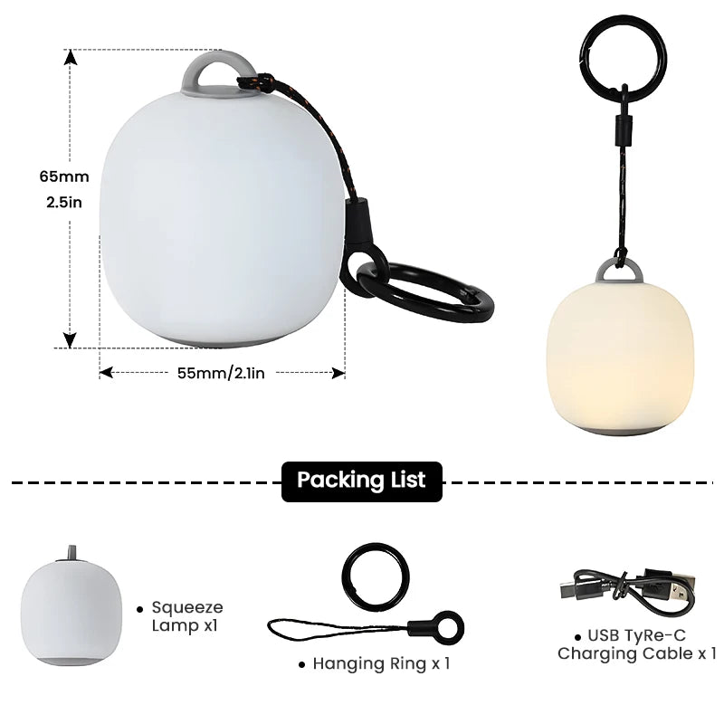 Mini Egg Shaped Rechargeable LED Camping Lantern Silicone Ambience Light