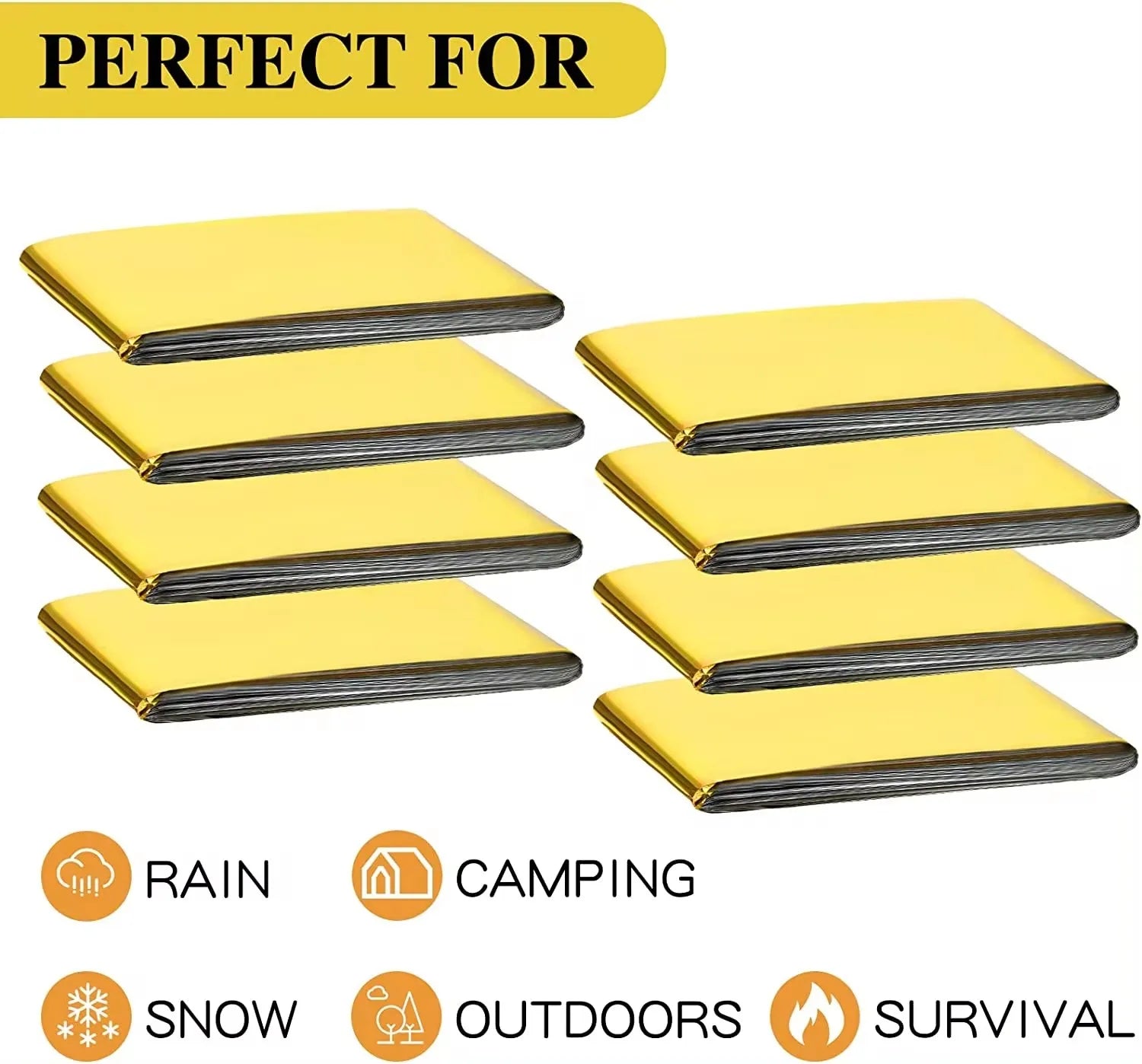 Emergency Thermal Foil Blanket Waterproof Windproof Survival Camping Rescue