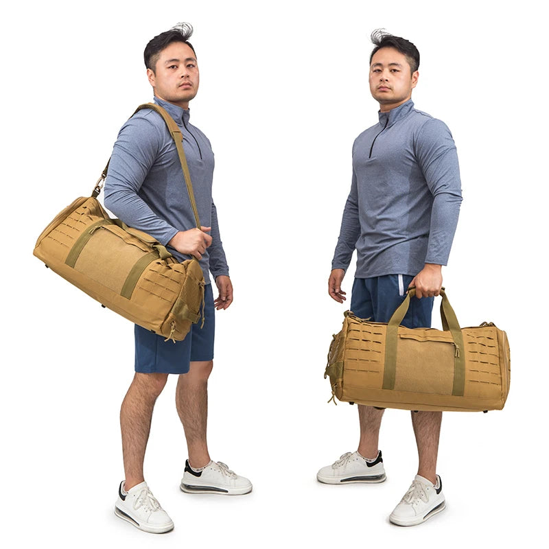 40L Tactical Gym Travel Duffle Bag With Shoe Compartment