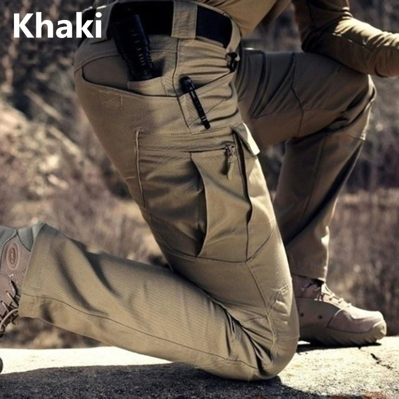 Men Tactical Cargo Pants Waterproof Multi Pocket Plus Size Hiking