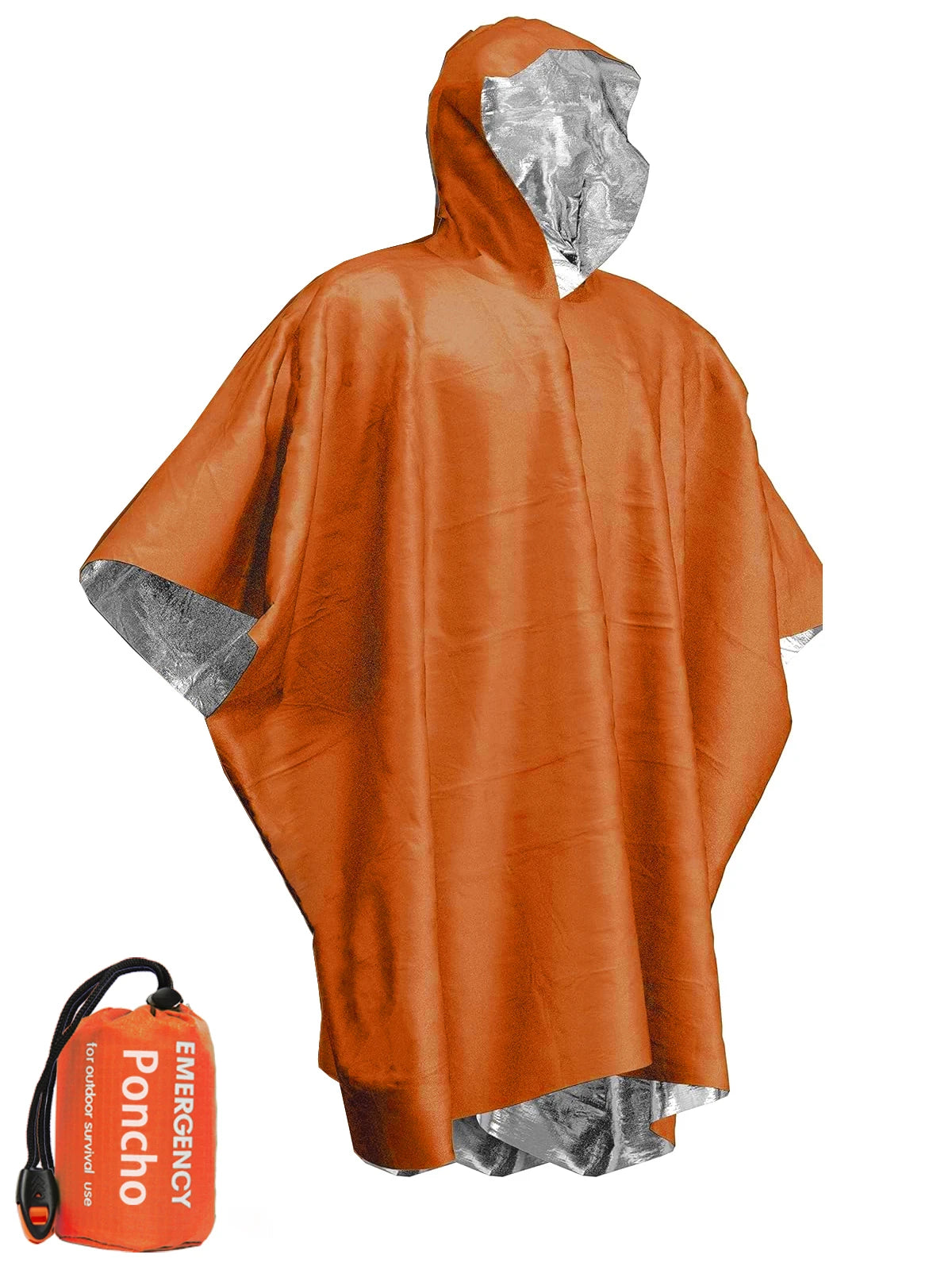 Emergency Waterproof Aluminum Film Disposable Thermal Rain Poncho Blanket