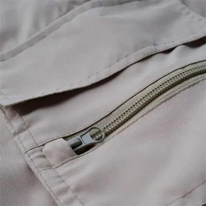 Men Quick Dry Cargo Bike Shorts Elastic Waist Multi Pocket