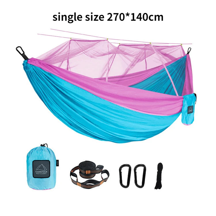 Portable Nylon Hammock Mosquito Net Single Double Camping Travel
