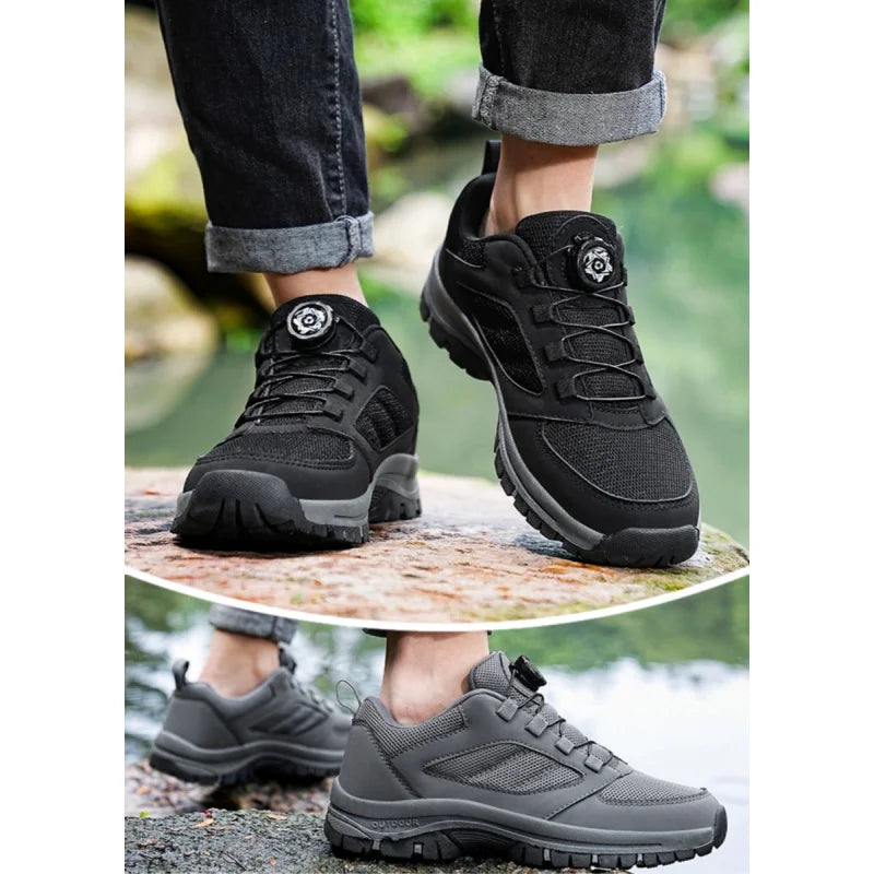 Men’s Outdoor Hiking Shoes Rotating Buckle Anti Slip Comfortable Sneakers