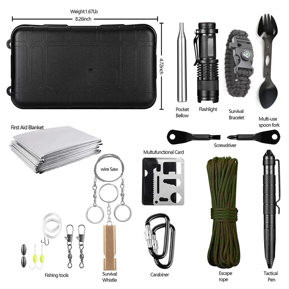 Professional Emergency Survival Kit Tactical Camping First Aid Adventure Gear