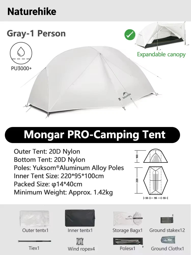 Mongar 2 UL Waterproof Ultralight Backpacking Camping Tent Shelter