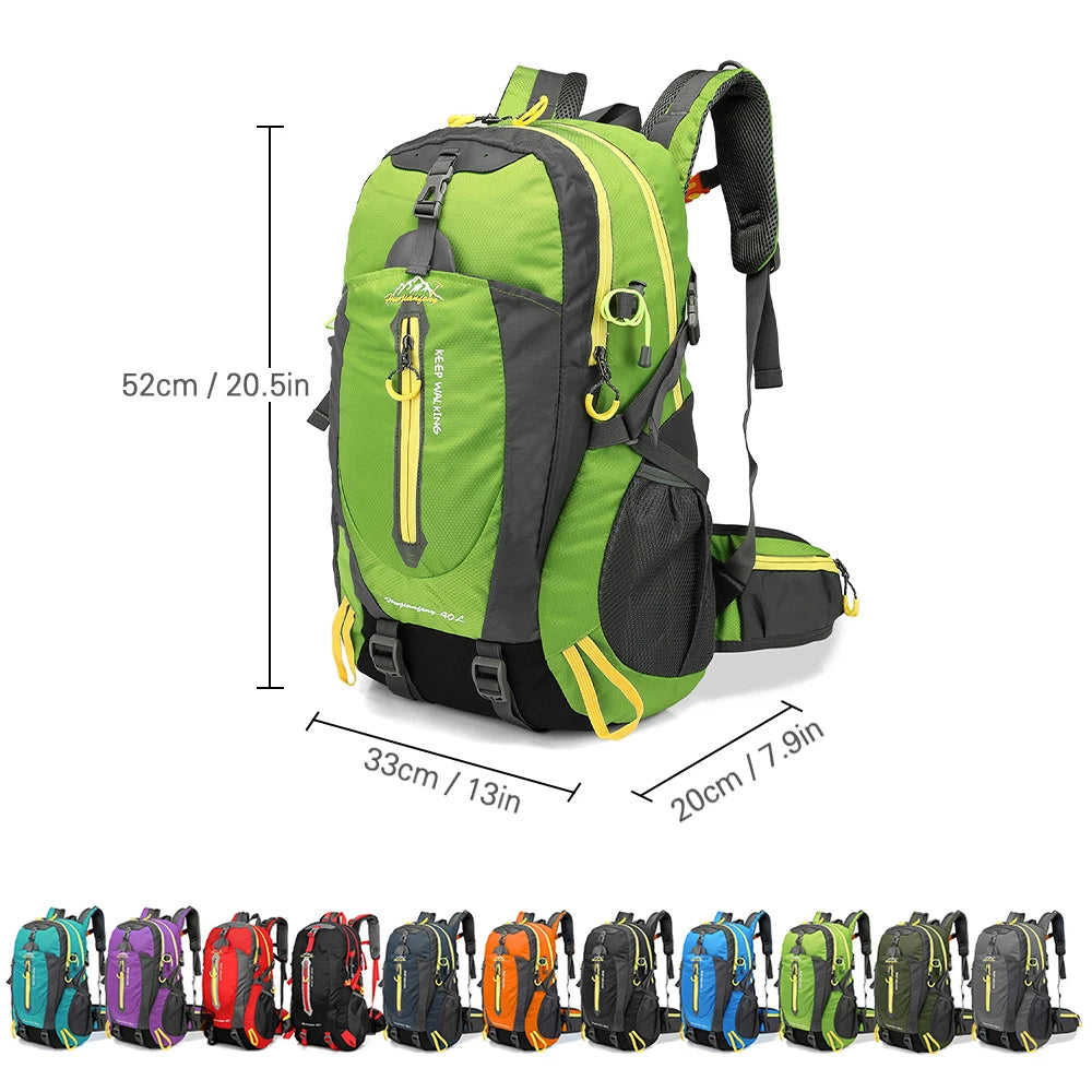 40L Water Resistant Hiking Travel Camping Laptop Daypack Backpack