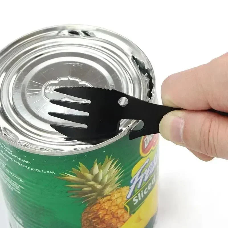 5-in-1 Stainless Steel Camping Survival EDC Tool Fork Knife