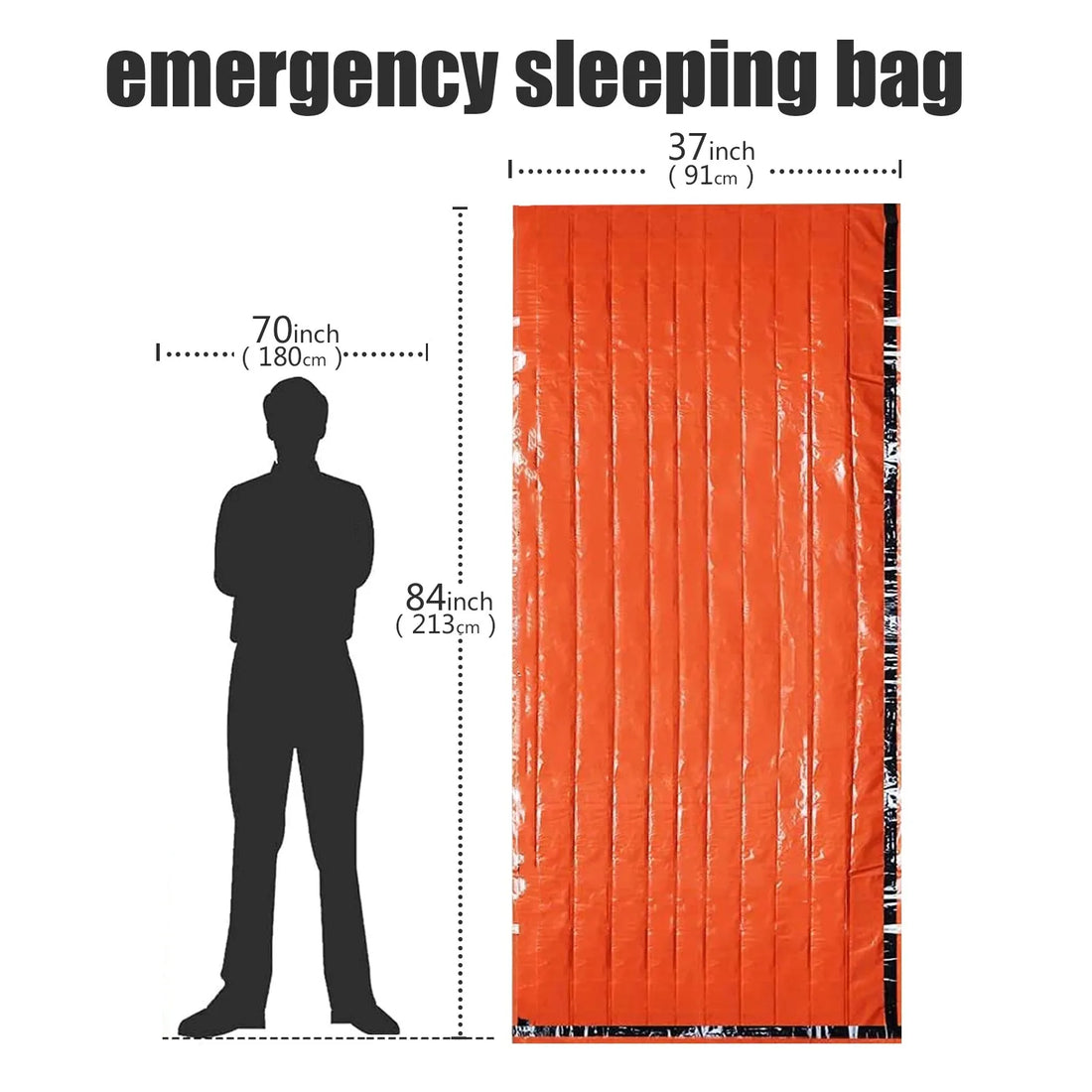 Emergency Waterproof Survival Sleeping Bag Mylar Thermal Camping Rescue