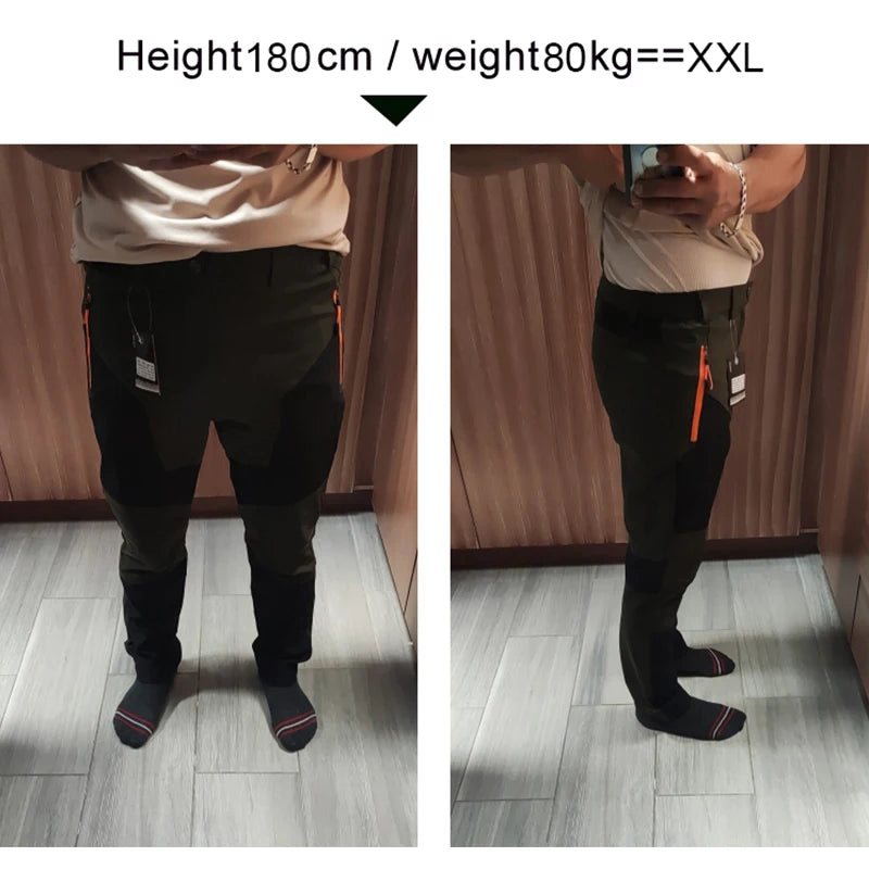 Men Quick Dry Hiking Pants Lightweight Breathable Outdoor Zipper