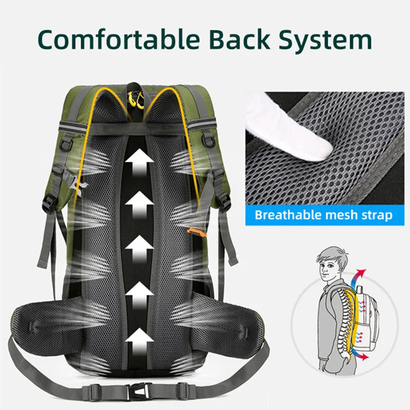 50L Waterproof Travel Hiking Camping Backpack Mountaineering Outdoor Rucksack