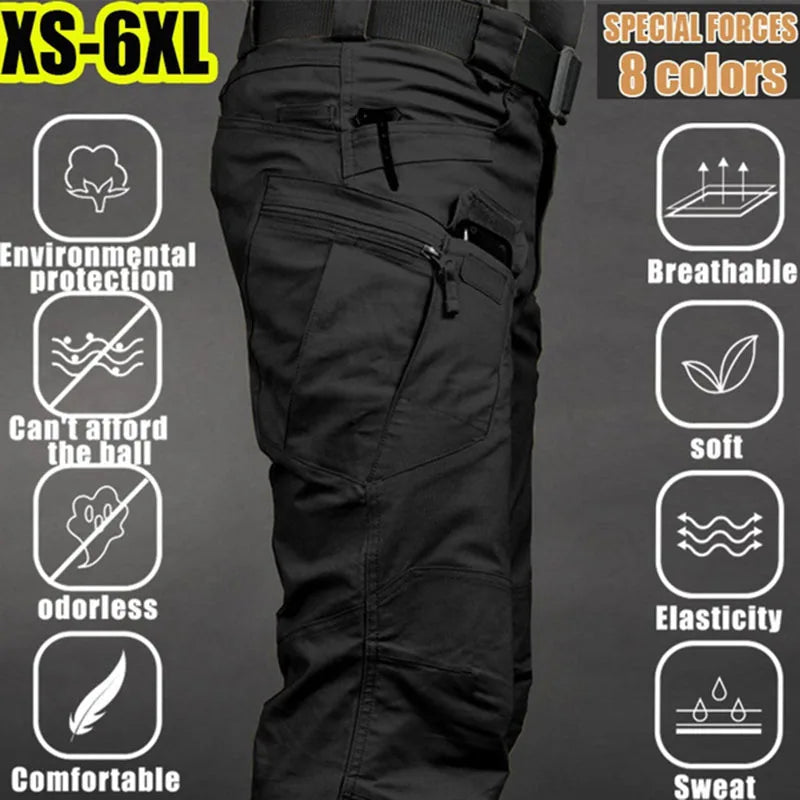 Men Tactical Cargo Pants Waterproof Multi Pocket Plus Size Hiking