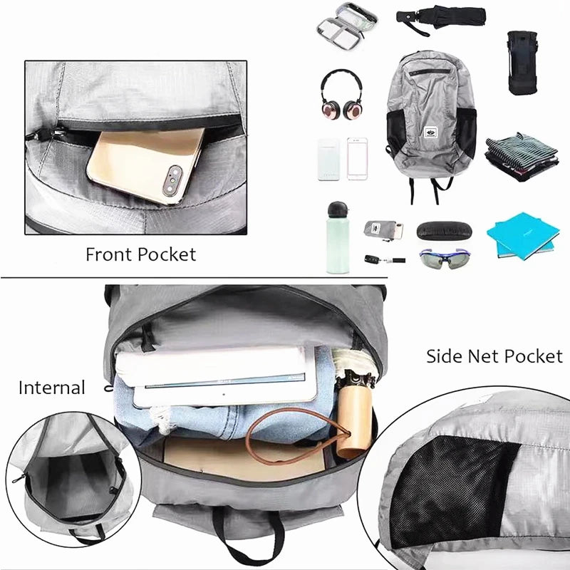 Ultra Light Outdoor Hiking Backpack Convenient Storage Bag Waterproof and Foldable Backpack Storage Bag