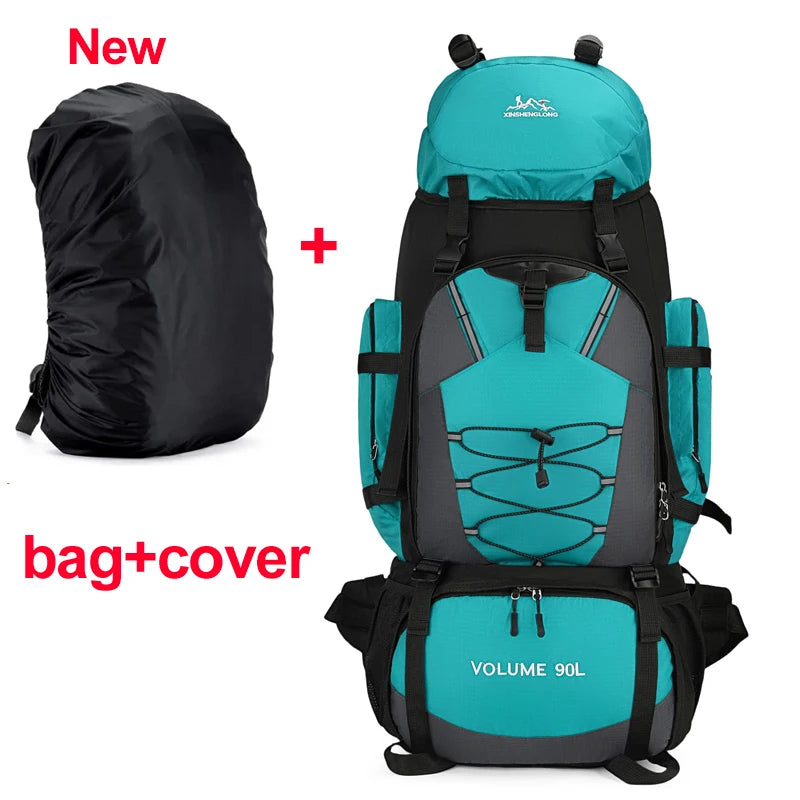 90L Waterproof Hiking Camping Backpack Large Capacity Travel Rucksack