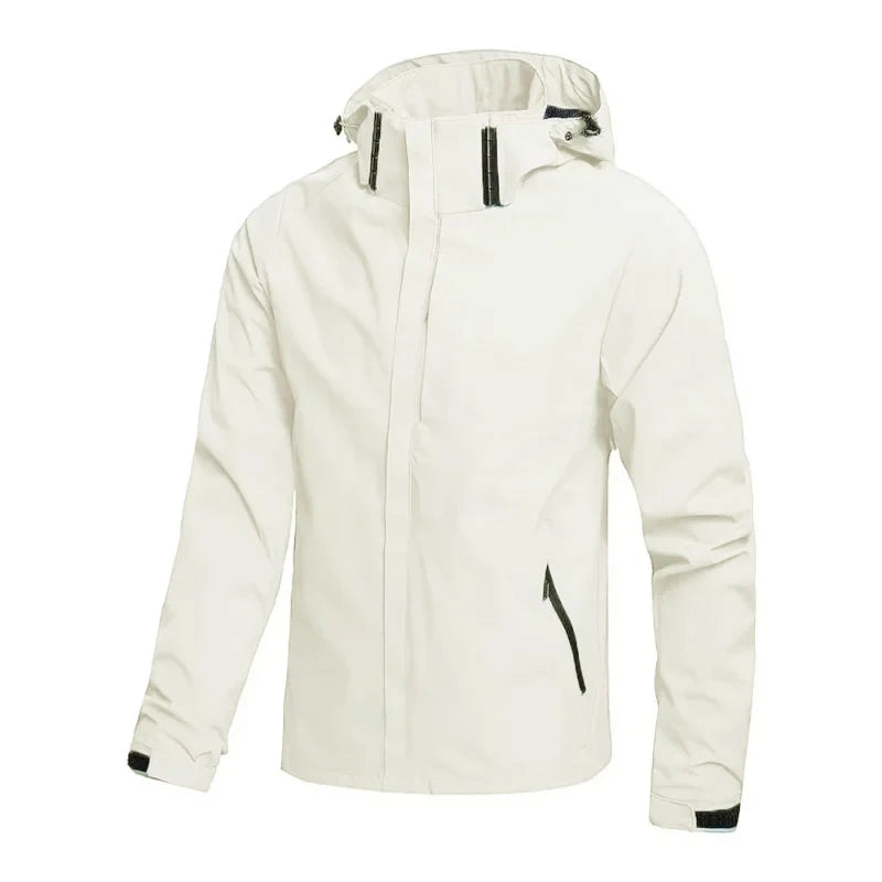 Men Waterproof Lightweight Raincoat Hooded Cycling Hiking Windproof Jacket