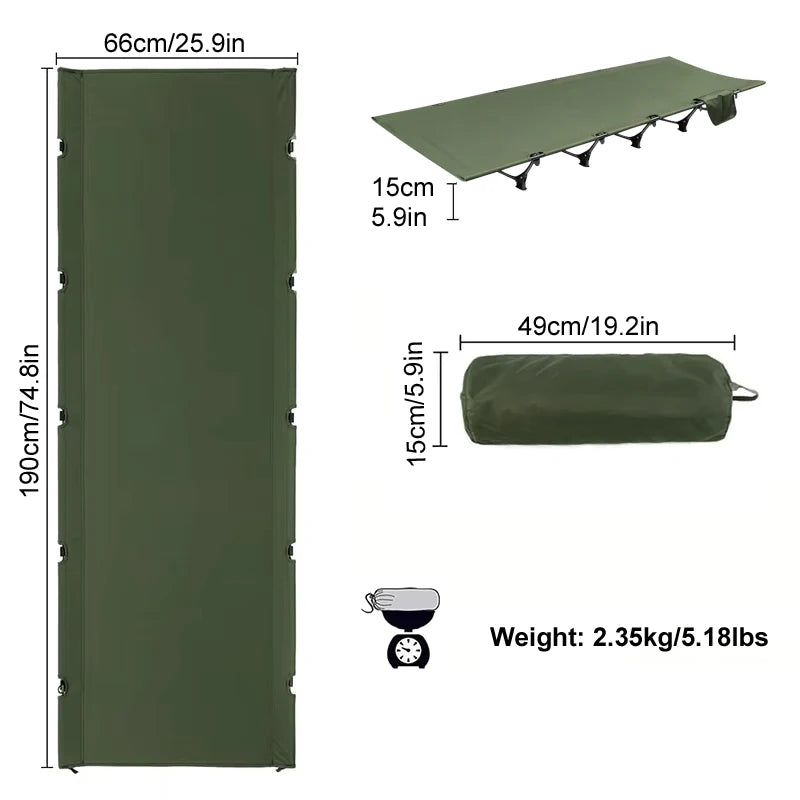 Portable Folding Camping Cot Ultralight Compact Travel Sleeping Bed
