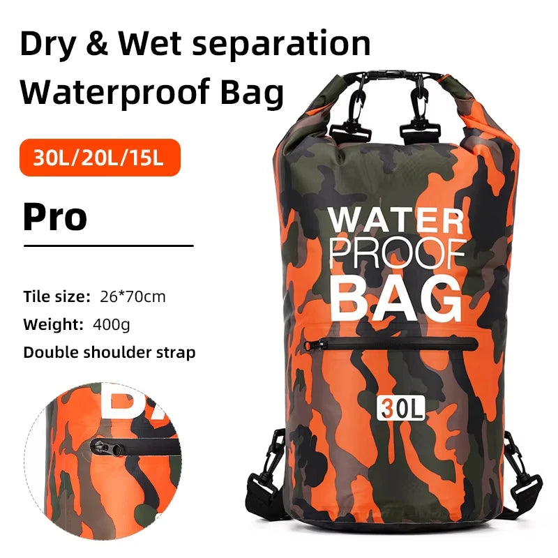 Waterproof PVC Dry Bag Backpack Kayak Surfing Swimming Outdoor Pack