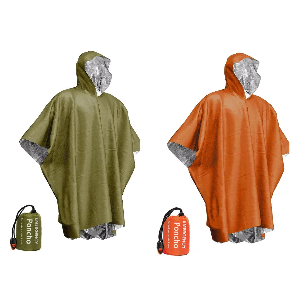 Emergency Waterproof Aluminum Film Disposable Thermal Rain Poncho Blanket