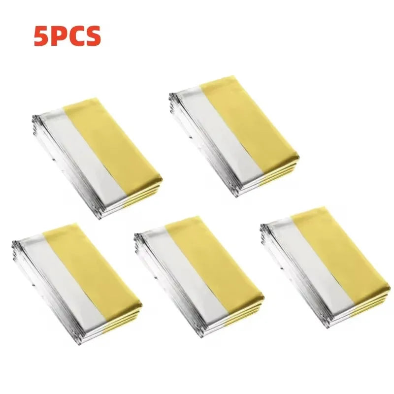 Emergency Thermal Foil Blanket Waterproof Windproof Survival Camping Rescue