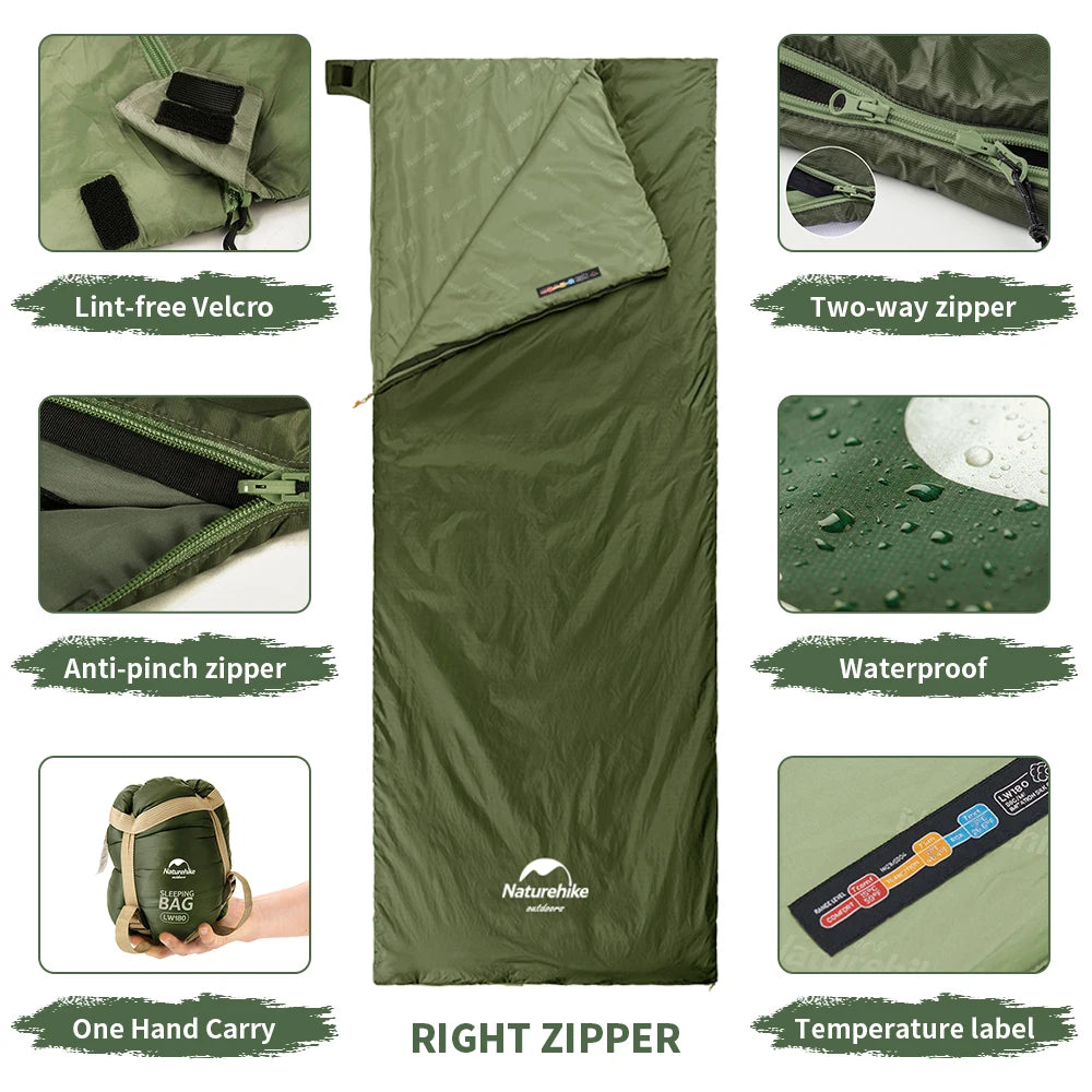 LW180 Ultralight Cotton Summer Hiking Camping Sleeping Bag