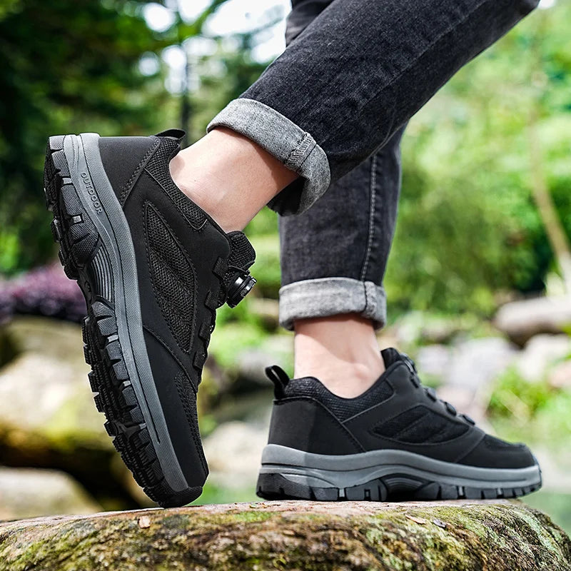 Men’s Outdoor Hiking Shoes Rotating Buckle Anti Slip Comfortable Sneakers