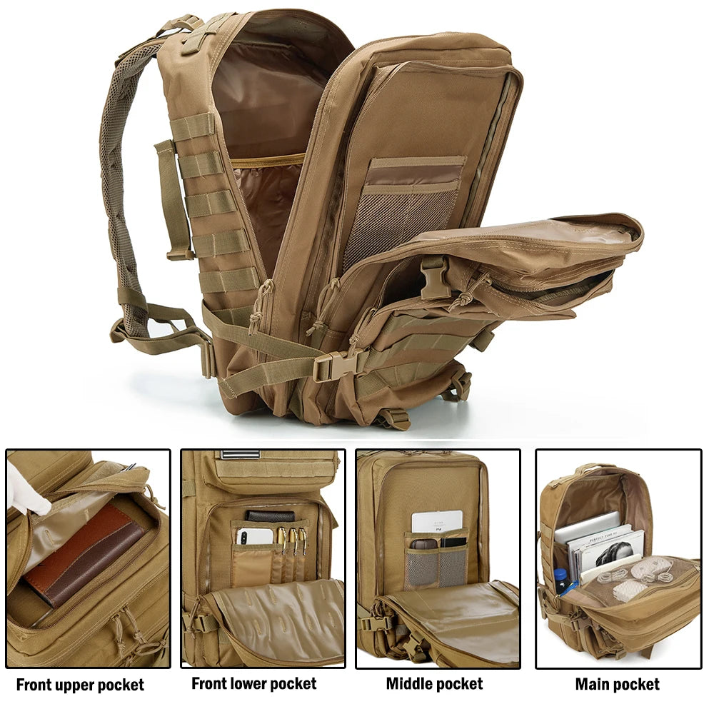 45L Tactical Backpack MOLLE Outdoor Hiking Travel Camping Daypack