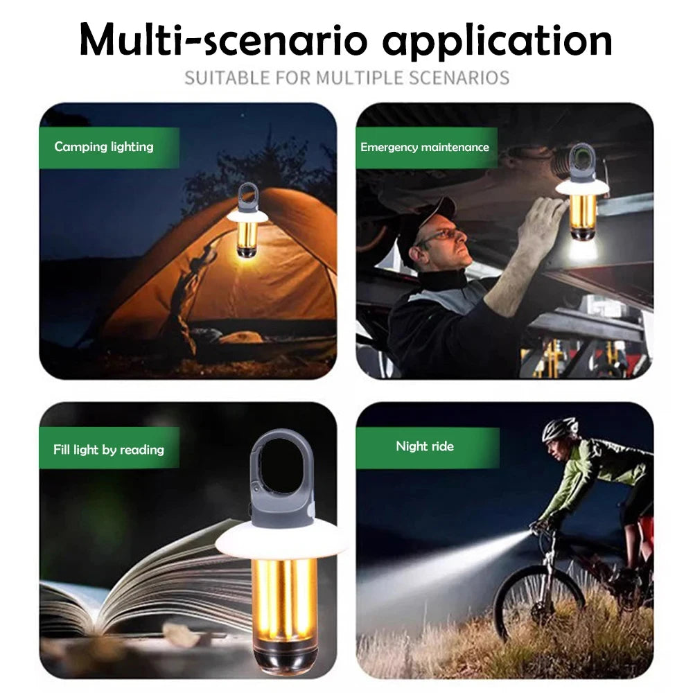Rechargeable LED Camping Lantern Flashlight Waterproof Hanging Tent Light