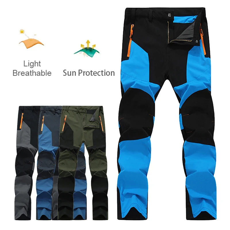 Men Quick Dry Hiking Pants Lightweight Breathable Outdoor Zipper