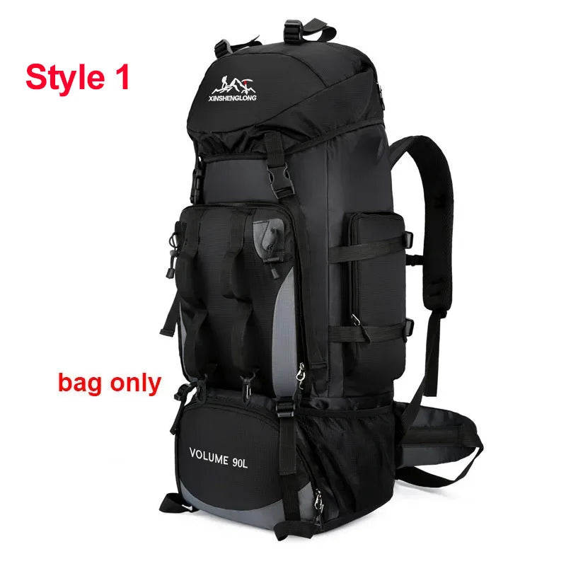 90L Waterproof Hiking Camping Backpack Large Capacity Travel Rucksack