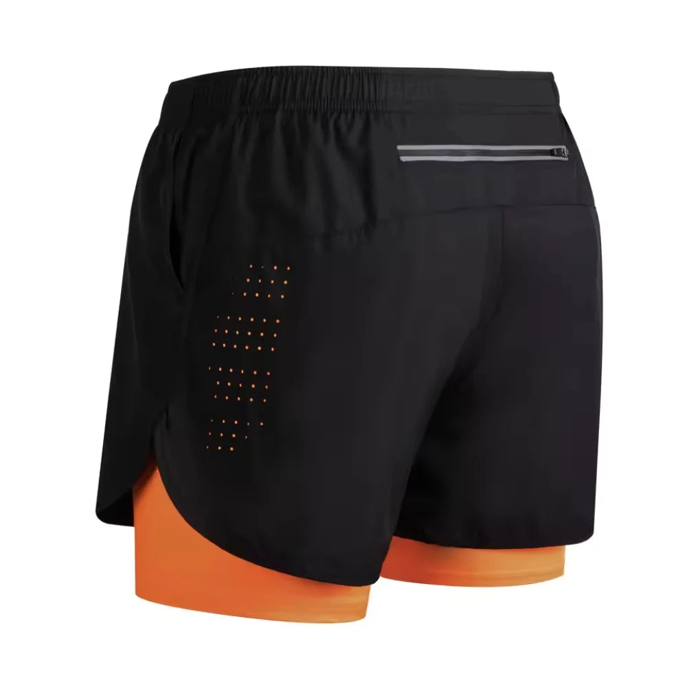 Men 2-in-1 Quick Dry Training Running Beach Sports Shorts
