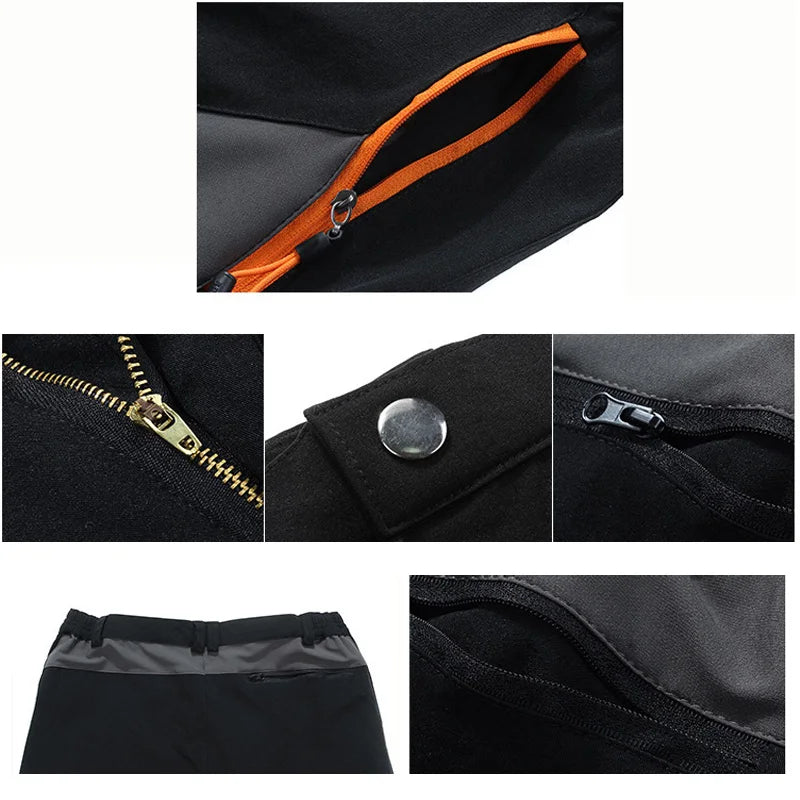 Men Quick Dry Hiking Pants Lightweight Breathable Outdoor Zipper