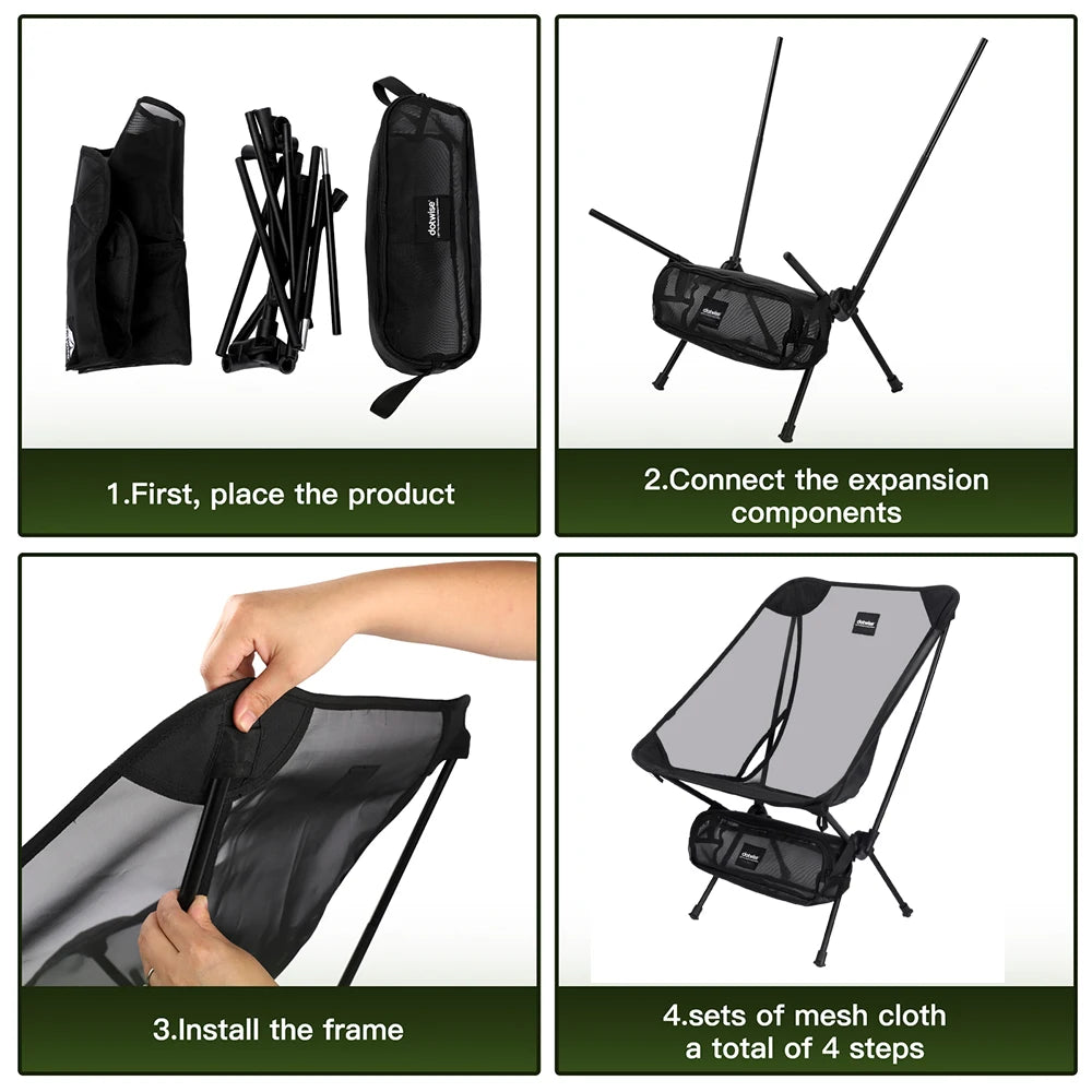 Moon Chair Breathable Camping Fishing Chair Aluminum Alloy Folding Seat