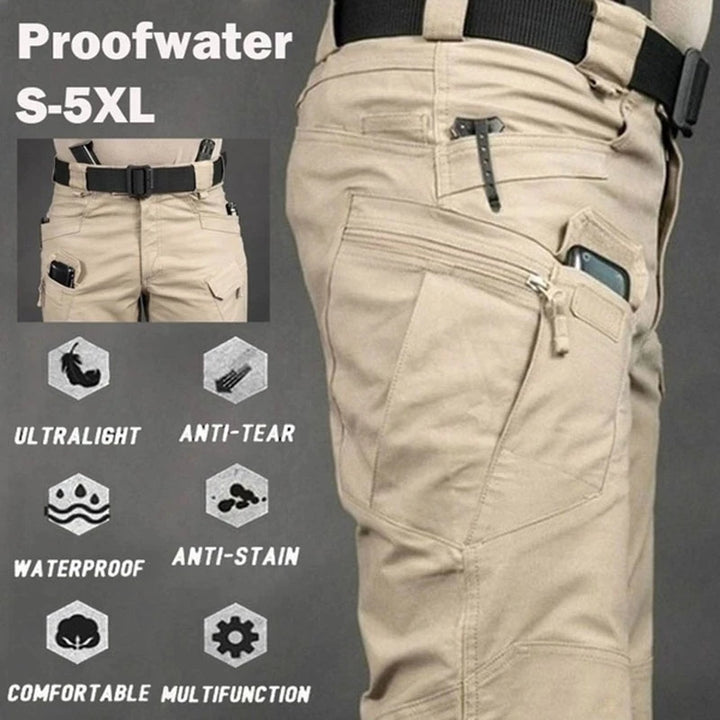 Men Tactical Cargo Pants Waterproof Multi Pocket Plus Size Hiking